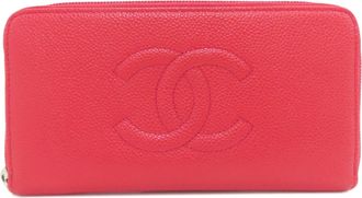 Chanel Pink Leather Coin Purse/Coin Case (Pre-Owned)