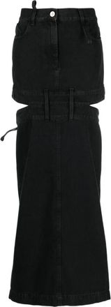 The Attico Zwarte Denim Rok met Uitsparingen - Dames - Spijkerrokken - Zwart - W26 - Denim - Rokken