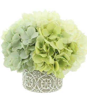 Creative Displays Inc. Teal Hydrangea In Fiberstone Pot Floral Arrangement Mix