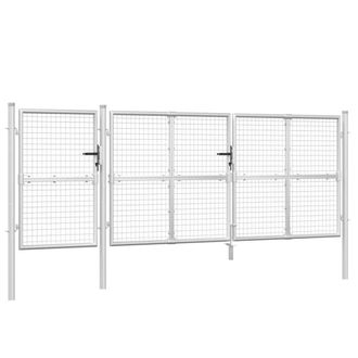 Berkfield Home Mesh Garden Gate Silver 400x175 cm Galvanised Steel