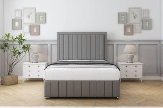 Comfort Beds Arizona Dumfries Divan Set No Drawers-26 Headboard-Footboard in Light Grey | Size: Super King