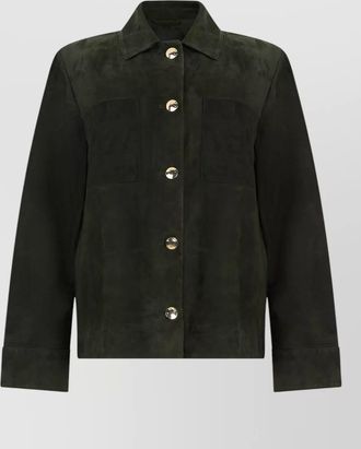 Max Mara leather single-breasted coat