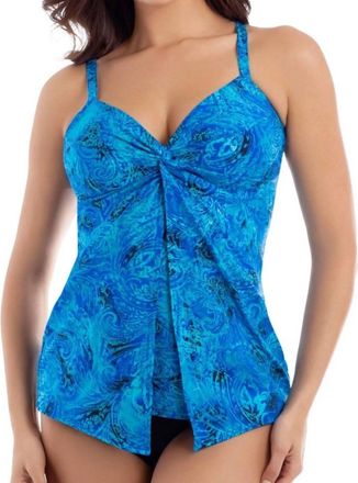 Miraclesuit Mediterra Love Knot Tankini Top In Blue