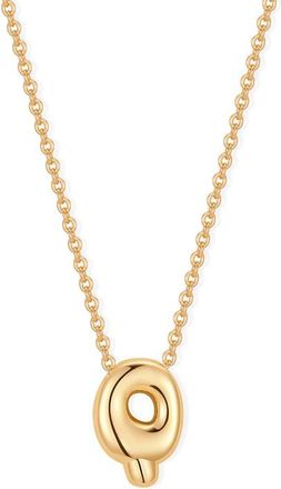 Brook & York Mini Pippa Bubble Initial Pendant Necklace in Gold Q at Nordstrom