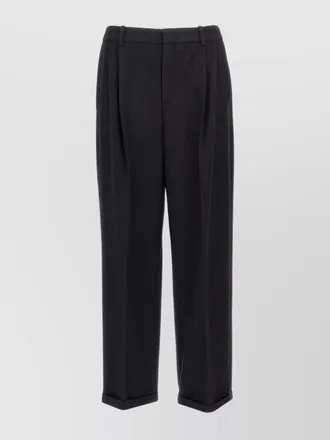 Saint Laurent cashmere straight-leg tailored trousers
