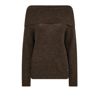 Mos Mosh Long Truien - Dames - Ronde hals truien - Bruin - L - Truien & Vesten
