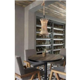 Trade Shop Lampadario In Corda Di Canapa Stile Vintage Retro Lampada Country Attaco E27 A55 - - Trade Shop Traesio