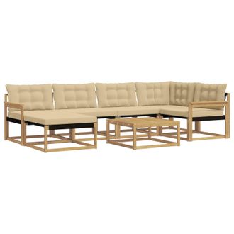 vidaXL Conjunto De Sof&aacute;s De Exterior 7 Pcs Y Beige 79 X 79 X 37 Cm Vidaxl