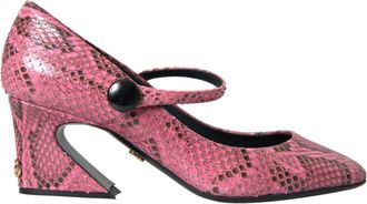 Dolce & Gabbana Roze Python Leren Mary Jane Hakken Schoenen