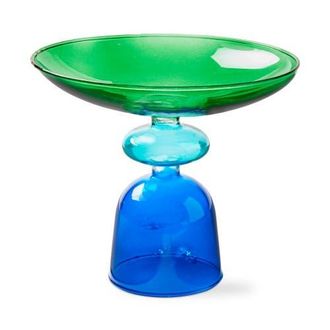 Tag Mira Pedestal Decorative Dish Blue Multi Borosilicate Glass 6x6x1.97 in at Nordstrom