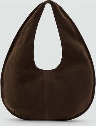 Mango Borsa piccola crosta di cuoio cioccolato - Donna - Taglia unica - MANGO
