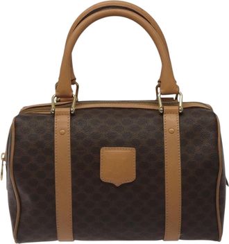 Celine Triomphe Brown Canvas Handbag (Pre-Owned)