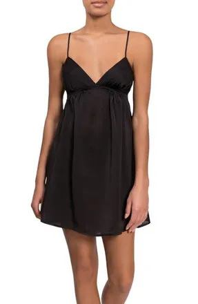 Everyday Ritual Empire Babydoll Chemise in Obsidian at Nordstrom, Size X-Small