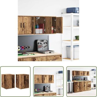 vidaXL vidaXL Archiviazione strumenti - Pensili per Garage 2 pz Legno Antico in Legno Multistrato