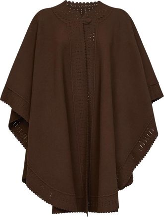 Ermanno Scervino Cape - Dames - Ponchos - Bruin - ONE Size - Wol - Jassen