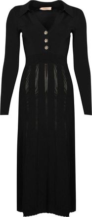 Twinset Viscose Knit Dress With Sheer Details