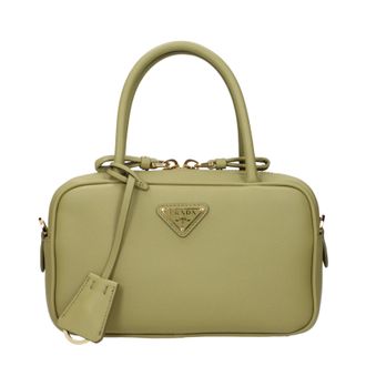 Prada Damess Handtassen Groen Leer En Pistache