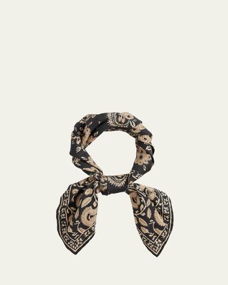 Ralph Lauren Purple Label Mens Woodblock Paisley Linen Neckerchief