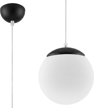 Sollux Lighting L&aacute;mpara colgantes negro acero/vidrio alt. 110 cm