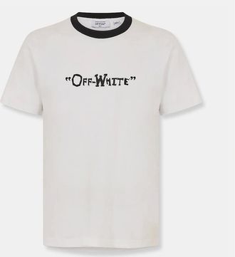 Off-white Mens Rib Crew Neck Short Sleeve T-Shirt - White/Multi - Size: 40