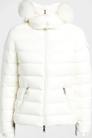 Moncler Badyf Faux Fur-Trimmed Hooded Short Down Jacket