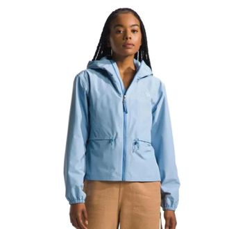 The North Face Daybreak Rain Jacket Womens Steel Blue Full Zip Hooded KFC833