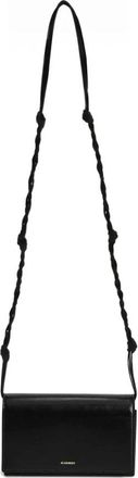 Jil Sander Tangle Wallet with Strap - Dames - Schoudertassen - Zwart - ONE Size - Leer - Tassen