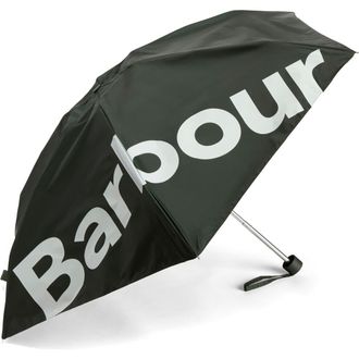 Barbour Logo Print Telescopic Mini Umbrella in Barbour Green at Nordstrom