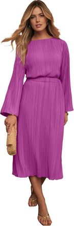 Jessica London Plisse Midi Skirt in Deep Orchid at Nordstrom, Size 26