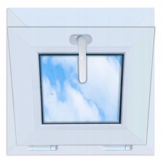 OEM Finestra In Pvc Bianca 45x45 Basculante 450x450 A Vasistas Con Doppio Vetro, Nuova