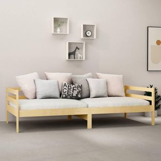 Berkfield Home Sturdy Day Bed Solid Pinewood 90x200 cm in Light Brown