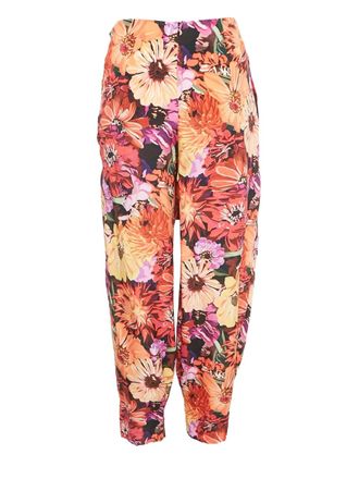 Stella McCartney floral-print trousers - women - Silk - S - Red