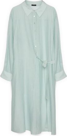 Fiorella Rubino Lange blouse met strikdetails - Dames - Overhemden - Groen - XS - Nylon - Overhemden