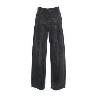 Liu Jo Wide Trousers, female, Black, Size: W29 High-Waisted Wide-Leg Jeans