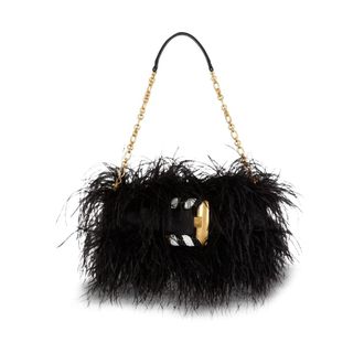 Balmain Anthem Feather-detail Shoulder Bag