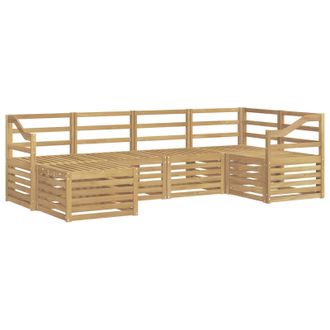 vidaXL Conjunto De Sof&aacute;s De Exterior 6 Pcs Blanco Poli&eacute;ster Vidaxl