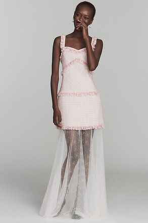 endless rose Sweetheart Twofer Sheer Maxi Dress