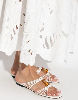 Jimmy Choo London Lova Slides, Womens, White
