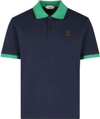 Versace donker marineblauw katoenen poloshirt