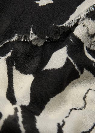 Mango Foulard stampa bordi sfilacciati nero - Donna - Taglia unica - MANGO