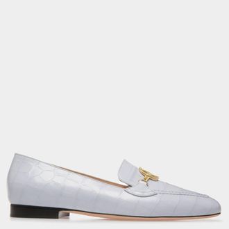Bally Obrien Croc-Embossed Leather Loafers, Brand Size 37 ( US Size 6.5 )