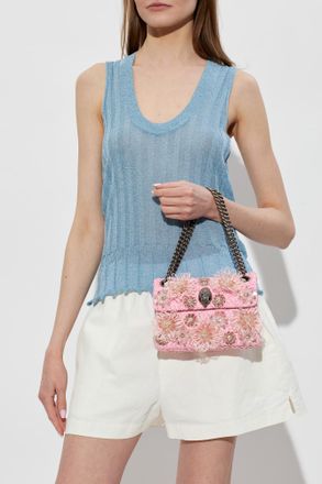 Kurt Geiger Shoulder Bag Raffia Mini Kensington, Womens, Pink
