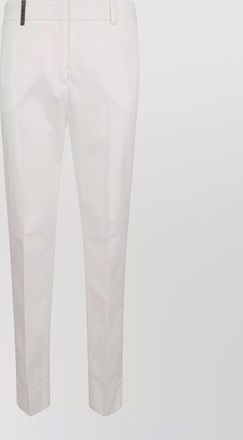 PESERICO cigarette trousers light satin belt loops
