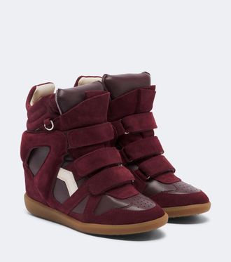 Isabel Marant Bekett leather and suede wedge sneakers