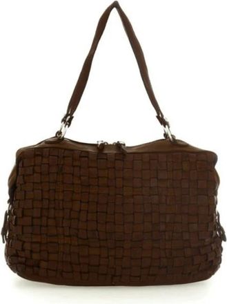 Campomaggi Bauletto Rachele - Dames - Schoudertassen - Bruin - ONE Size - Leer - Tassen