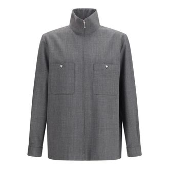 Valentino Chaqueta Camisera de Lana Moulin&eacute; - Jackets - Hombre - Gris - L