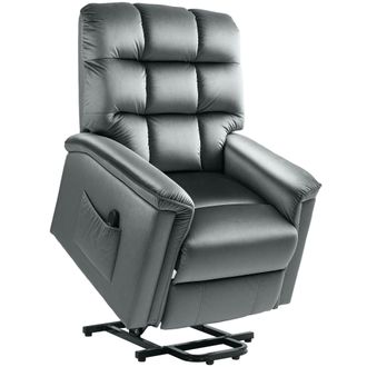 HOMCOM Power Lift Recliner Chair for Elderly w/ Remote Control - Beige | TJ Hughes Dark Grey