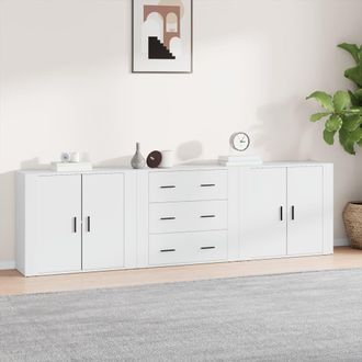 Berkfield Home Sideboards 3 pcs White Engineered Wood
