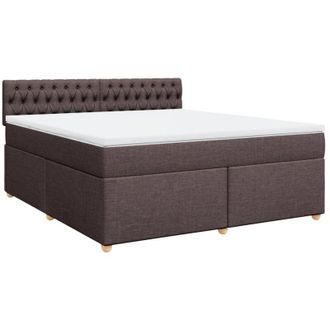 vidaXL Cama Box Spring Con Colch&oacute;n Tela Marr&oacute;n Oscuro 180x200 Cm Vidaxl