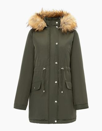 Miso Womens Parka Ladies Jacket - Green - Size: 10